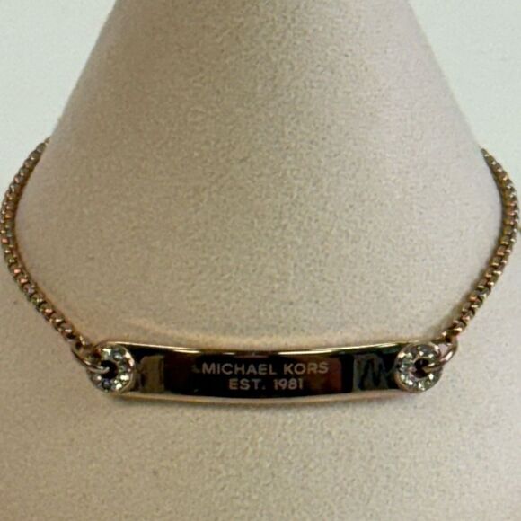 Michael Kors Haute Plaque Rose Gold Slider Bracelet - Picture 2 of 5